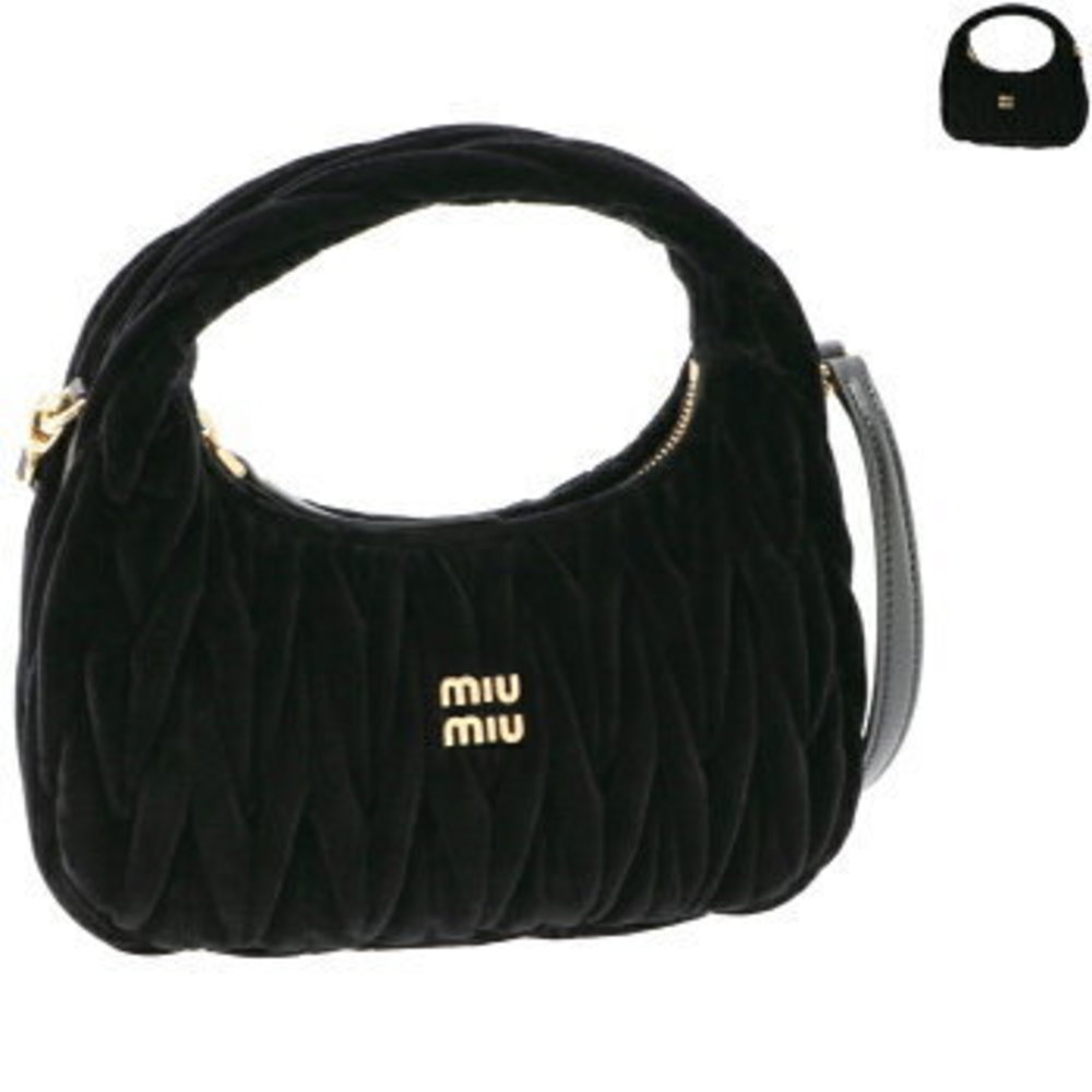 Miu Miu MATELASSE WANDER Hobo Shoulder Bag Velvet Wonder - Picture 2 of 9